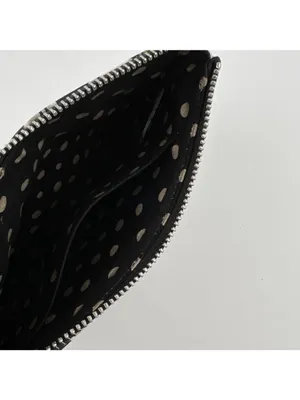 Brighton Wristlet Clutch Pouch Hearts 8.5x5 Black White Jeweled Boho Cottage thumbnail 8
