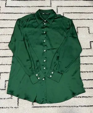 Zara Emerald Button-Down Shirt thumbnail 1