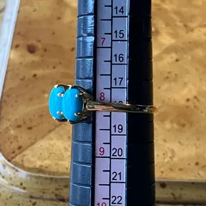 Premium Kingman Turquoise Sterling Silver Ring Size 8 Blue thumbnail 6