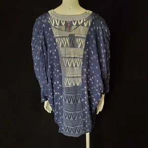 NWT Miss Me Blue & White Bohemian Lace Back Cardigan (S) thumbnail 6