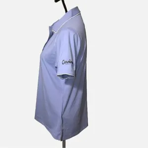 Peter Millar UPF50 Sun Protection Womens Carolinas Golf Shirt Size L Blue Purple thumbnail 3
