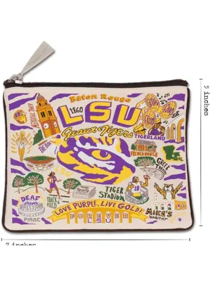 Catstudio Collegiate LSU Louisiana State University Zipper Pouch Travel Bag NWT thumbnail 2