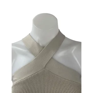 Aritzia Babaton Women's Beige Ribbed Knit Sculpt Sleeveless Crop Top Size XS thumbnail 2