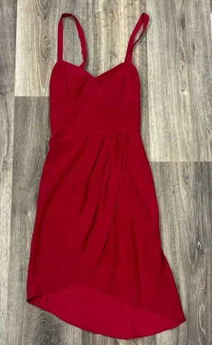 Amanda Uprichard Silk Lace Up Red Dress Women’s P/XS thumbnail 1