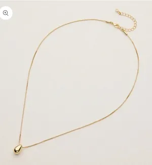 18K Gold Dipped 3D Teardrop Pendant Necklace | Minimalist Jewelry thumbnail 1