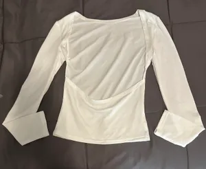 White Backless Long Sleeve thumbnail 2