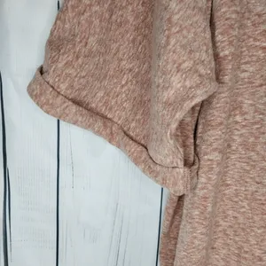Free People Beach Heathered Dusty Pink Asymmeteical Loose Fit Boho Cover-Up thumbnail 6