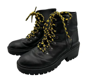 Skechers Platform Ankle Boots Black Yellow Lace Up Combat ChunkyWomen 7.5 Grunge thumbnail 1