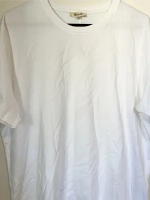 NWT *FLAWED* Madewell White Cotton Relaxed Oversized Tee - Size: Medium thumbnail 5