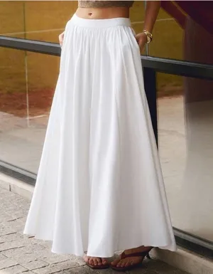 Commense Linen Pleated Maxi Skirt size large thumbnail 1