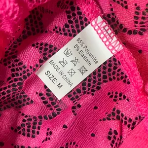 Neon Pink Floral Lace Bralette and Shorts Lingerie Set‎ Medium Padded Hot Pink thumbnail 2