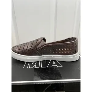MIA Edith Slip-On Sneakers Size 8M Pewter Perforated Low Platform Shoes thumbnail 4