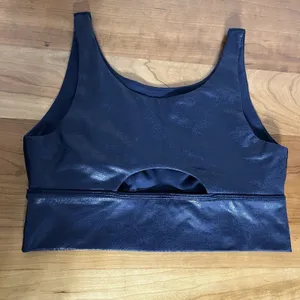 Aerie Offline By Aerie Womens Small Navy Shiny Spirts Bra Stretch Medium Support thumbnail 3