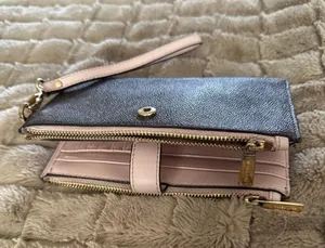 Michael Kors Pink & Brown Logo Wristlet Wallet thumbnail 1
