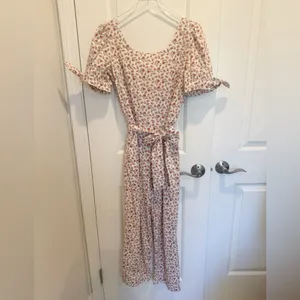 GAL MEETS GLAM Iris Floral Jumpsuit‎ Puff Sleeves Cropped Ankle Length size 8 thumbnail 5
