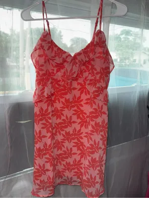 Francesca’s Miami Floral Red and Pink Sundress Size S/M thumbnail 2