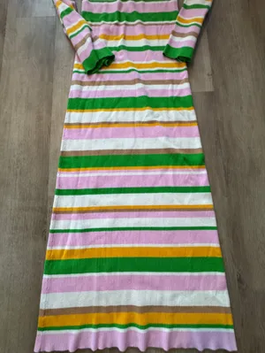 Show Me Your Mumu Vacay Maxi Dress Multi Rib Knit sz L thumbnail 7