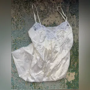 Vintage white lace slip dress, size large thumbnail 8