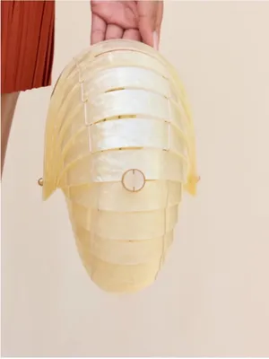 Cult Gaia Sirena Shell Acrylic Rounded Seashell Clutch in Ivory thumbnail 9