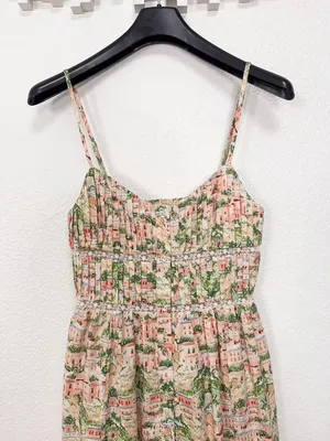 Jacquie the Label Julian Midi Dress Scenic Print Smocked Back Tiered Midi Dress thumbnail 3