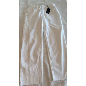 NWT KUT From The Kloth Rachael Fab Ab Mom Jeans Size 2 Optic White Raw Hem thumbnail 4