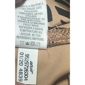 Aerie Beige Black Leaf Print High Rise Leggings Ankle Women's Sz Small Athletic thumbnail 6