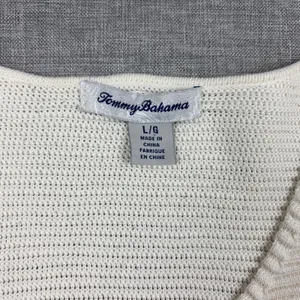 Tommy Bahama Sweater Womens L White Cotton V Neck Dolman Sleeve Knit Pullover thumbnail 9