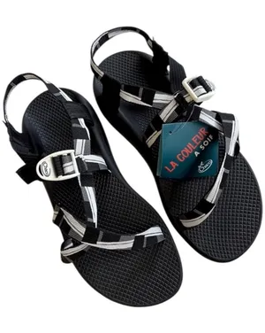 NWT Chaco Z Cloud Sandals Size 11 Black White Grey Geometric Retail $105.00 thumbnail 1