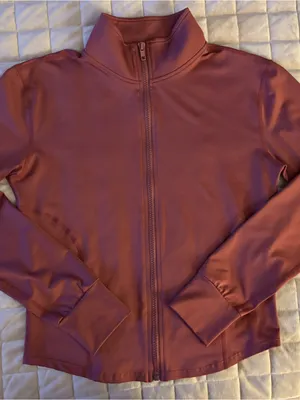 Fashion Athletic Jacket Women’s Size M Cropped Full Zip-Up Jacket in Rust thumbnail 4