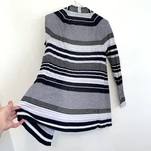 ANN TAYLOR LOFT Striped Fine Knit Open Cardigan Blue / Periwinkle ? Navy Sweater thumbnail 17