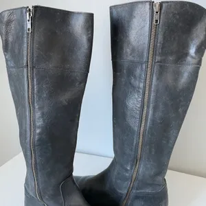 Frye Jamie Ring Tall Distressed Black Leather Riding Boots Size Women's 9 thumbnail 12
