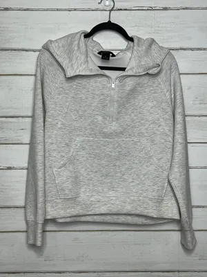 RAE MODE Half Zip Hoodie Small Gray Pullover Athleisure Sweatshirt Scuba thumbnail 1