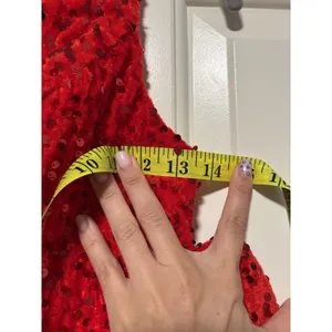 Red Sequin Party Dress Size 2 with Bow Back thumbnail 6