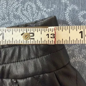 Buffy Costume Shorts Black Widow Selena Black Quilted Faux Leather Halloween S thumbnail 6