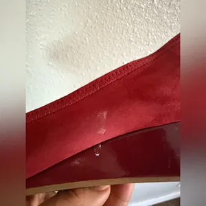 Cole Haan Burgundy Suede Patent Leather Bow Round Toe Wedge Loafers Size 7B‎ thumbnail 9