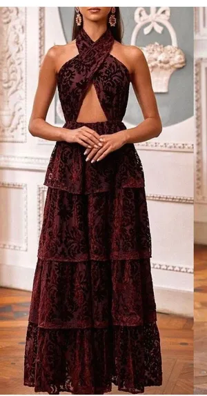 Camilla Burgundy Dress - Alamout The Label thumbnail 1