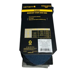 Carhartt Classic Midweight Stripe Crew Socks Women’s Size 7-9.5 2 Pairs thumbnail 3