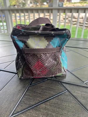 Thirty one carry all caddy small tote in brown argyle htf grandpacore college thumbnail 3