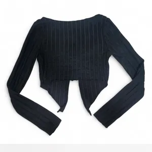 SheIn Black Ribbed Long Sleeve Top thumbnail 2