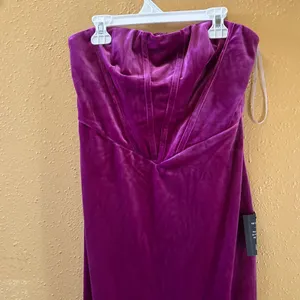 Lulus Constant Love Magenta Velvet Strapless Maxi Dress Corset Gown Pink Medium thumbnail 4