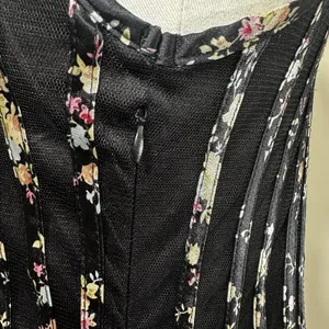 QED London Mini Dress Womens S Black‎ Floral Mesh Panelled Sleeveless Fit Flare thumbnail 10