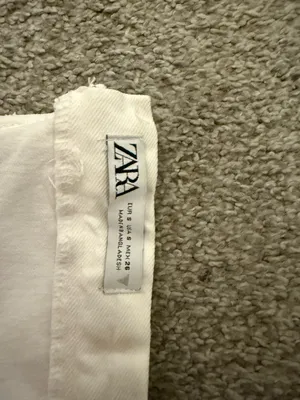 ZARA White Denim Dress Mini thumbnail 2