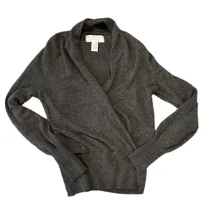 Design History deep v neck faux wrap 100% cashmere sweater thumbnail 1