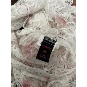 ROMWE White Floral Lace Corset Tank Top Size Medium thumbnail 6