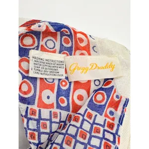 Gregg Draddy Vintage Maxi Dress Patchwork Floral Gingham Red‎ White Blue Small thumbnail 7