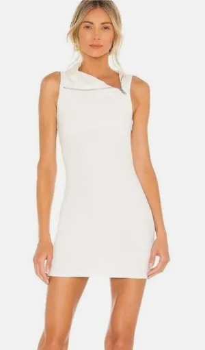 Rare NBD White Sleeveless Cowl Neck Mini Dress thumbnail 1