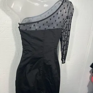 Bardot Black One Shoulder Sheer Bodice Dress Size 4 NWOT thumbnail 8