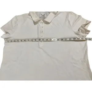 Faded Glory Womens Arctic‎ White Short Sleeve Polo Shirt XXL 20 XFGL14060SO thumbnail 4