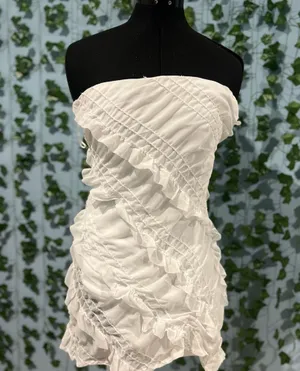 Princess Polly Mini White Ruffled Dress thumbnail 1