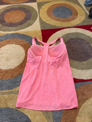 Uniqlo AIRism Pink Racerback Tank Top Built in Bra Padded Women’s Size Small thumbnail 2